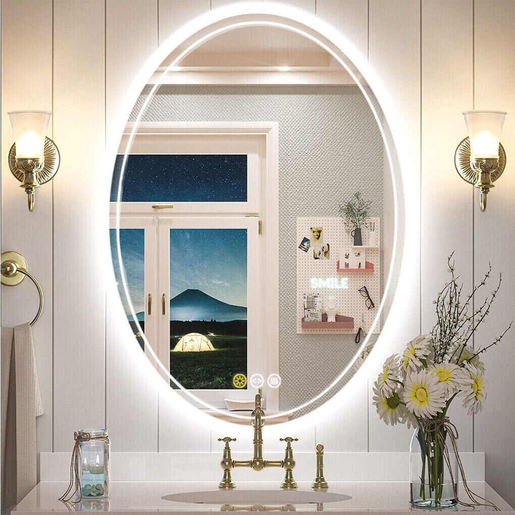 500x700mm LED Bathroom Mirror Oval Dimmable Anti-Fog